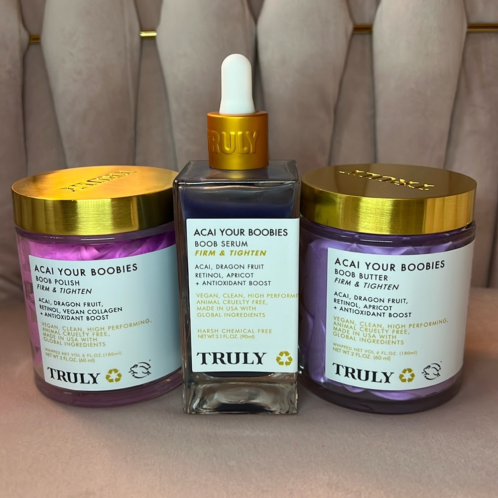 Truly Açaí your boobies set New full size trio polish serum butter firm & tight